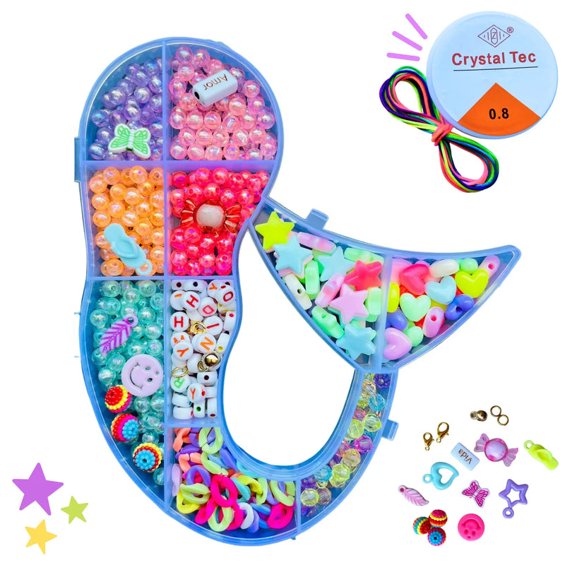 Kit Miçangas Infantil Bola Sabão 400 pçs p/ fazer Pulseiras