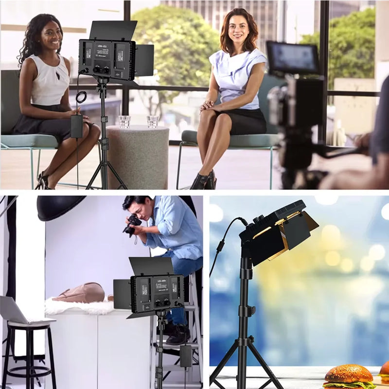 U800 + luz de vídeo led bicolor 3200-5600k painel de iluminação para fotografia na câmera lâmpada de preenchimento para estúdio fotográfico para jogos no youtube ao vivo