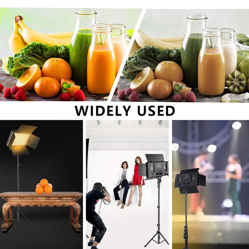 U800 + luz de vídeo led bicolor 3200-5600k painel de iluminação para fotografia na câmera lâmpada de preenchimento para estúdio fotográfico para jogos no youtube ao vivo