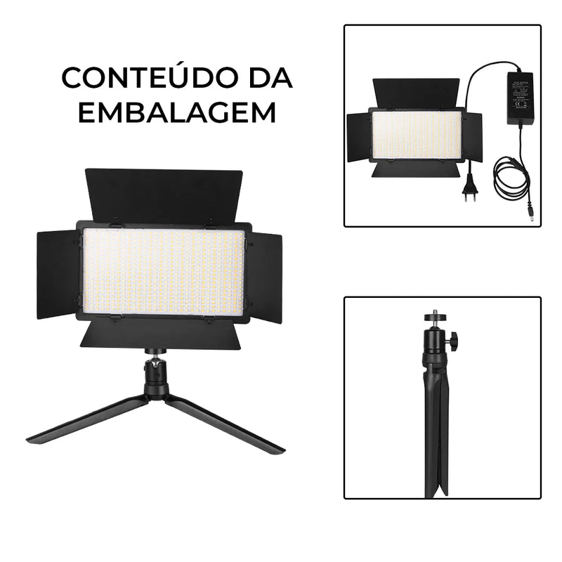 U800 + luz de vídeo led bicolor 3200-5600k painel de iluminação para fotografia na câmera lâmpada de preenchimento para estúdio fotográfico para jogos no youtube ao vivo