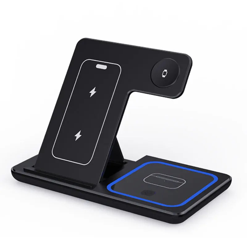 30w led rápido carregador sem fio suporte 3 em 1 estação de carregamento dobrável para iphone 15 14 13 12 11 apple watch 9 8 7 6 5 airpods pro